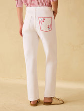 White Trousers with Coastal Embroidery Detail