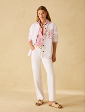 White Trousers with Coastal Embroidery Detail