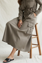Cargo Midi Skirt with Pocket Detail