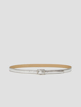 Laminated Leather Belt - Silver