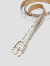 Laminated Leather Belt - Silver