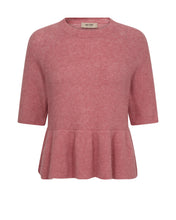 Textured Peplum Knit Top – Rose