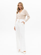 Beige Contrast Trim Cardigan