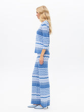 Blue Chevron Knit Trousers