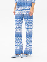 Blue Chevron Knit Trousers