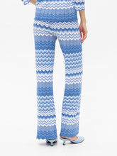 Blue Chevron Knit Trousers