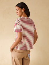 Red Stripe Graphic T-Shirt with Pocket Detail