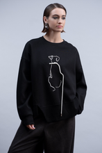 Black Dog Line Art Sweatshirt