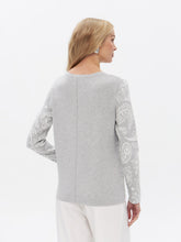 Grey & White Paisley Print Jumper