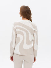 Beige & Ivory Abstract Print Knit Sweater