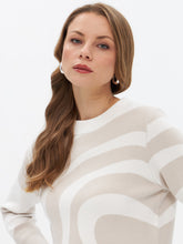 Beige & Ivory Abstract Print Knit Sweater