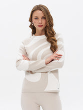 Beige & Ivory Abstract Print Knit Sweater