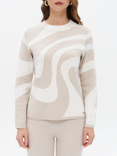 Beige & Ivory Abstract Print Knit Sweater
