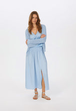 Casual Satin Skirt - Sky