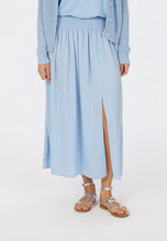 Casual Satin Skirt - Sky