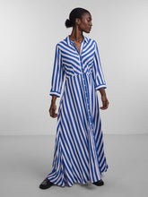 Savanna Long Shirt Dress - Blue & White