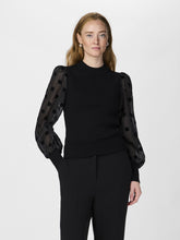 Dotme Ballon Sleeve Top - Black