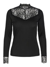 Yas Blace Ribbed Top – Black