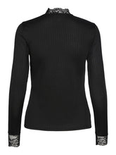 Yas Blace Ribbed Top – Black