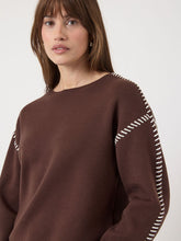 Chocolate Brown Jumper with Contrast Stitch Detail