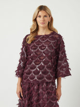 Textured Fringe Blouse in Port Royale