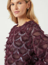 Textured Fringe Blouse in Port Royale