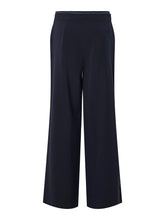 Navy Wide-Leg Trousers with Drawstring Waist