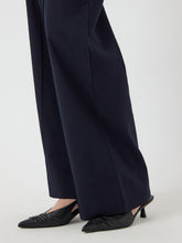 Navy Wide-Leg Trousers with Drawstring Waist