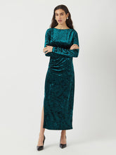 Velvet Long Dress with Rhinestones