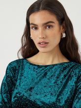 Velvet Long Dress with Rhinestones