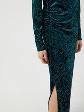Velvet Long Dress with Rhinestones
