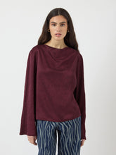 Textured Satin Blouse in Port Royale