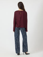 Textured Satin Blouse in Port Royale