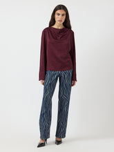 Textured Satin Blouse in Port Royale