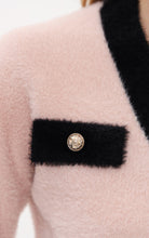 Blush and Black Contrast Trim Cardigan