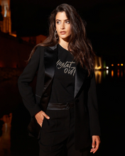 Black Tuxedo-Style Blazer