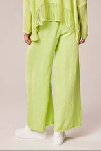 Linen Wide Leg Trousers - Lime Green