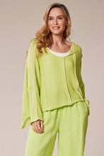 Lightweight Textured Knit Top - Lime Green