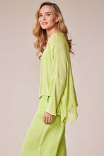 Lightweight Textured Knit Top - Lime Green