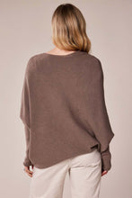 Asymmetrical Batwing Knit Sweater - Mocha