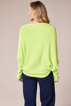 Asymmetrical Batwing Knit Sweater - Lime Green