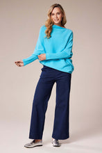 Asymmetrical Batwing Knit Sweater - Turquoise