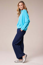Asymmetrical Batwing Knit Sweater - Turquoise