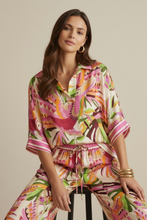Tropical Print Short Sleeve Shirt - Fuchsia