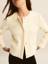 Cream Textured Knit Jacket