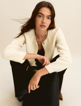 Cream Textured Knit Jacket
