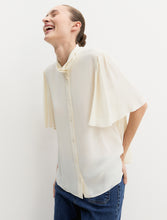 Cream Flutter Sleeve Blouse