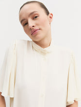 Cream Flutter Sleeve Blouse