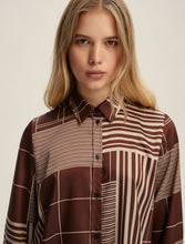 Geometric Print Shirt in Chocolate