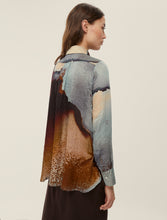 Printed Satin Shirt with Box Pleat